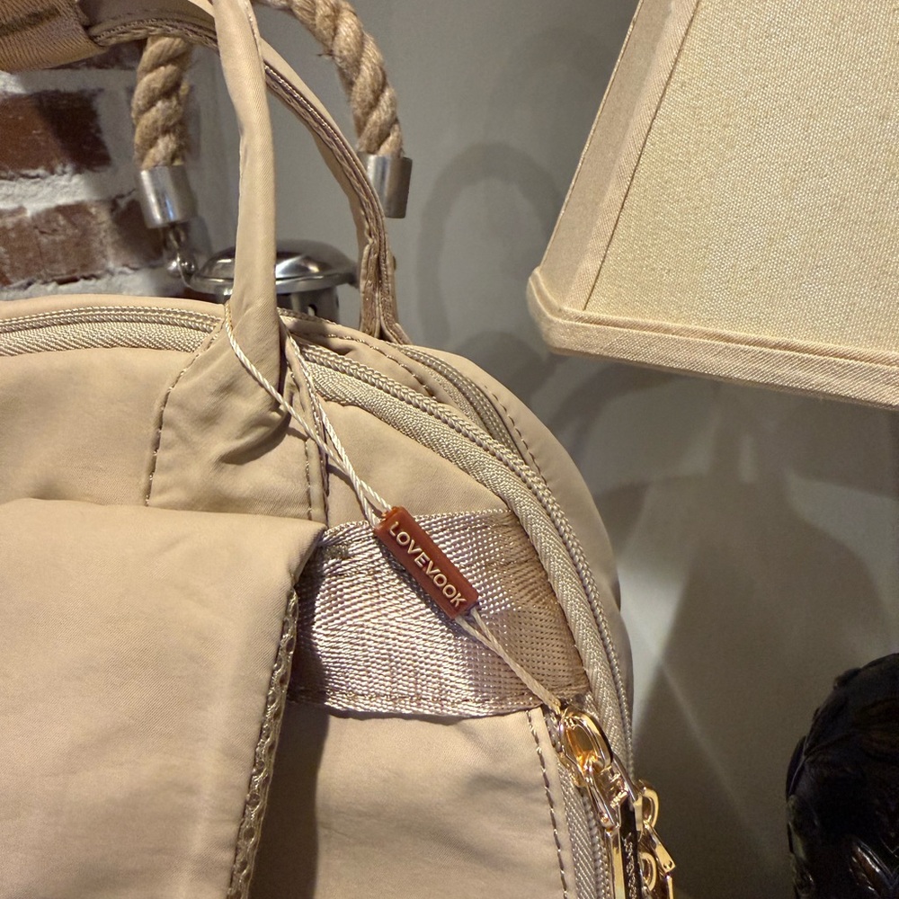 Laptop Backpack for Women 15.6 Inch Laptop Bag with USB Port - Beige - Picture 11 of 11